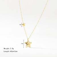 Collier pour femmes Étoile à cinq branches Collier en acier inoxydable Colliers pendentifs mode Accessoires de bijoux