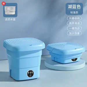 Elektrikli taşınabilir Mini katlanır çamaşır makinesi bebek giysileri iç çamaşırı çamaşır makinesi ve kurutma