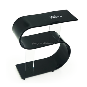 תיק מגזין <span class=keywords><strong>plexiglass</strong></span> לעמוד סלון שחור עומד שולחן צד ים בצורת ארון אחסון תצוגה מדף ספרים אקריליק - Product Image 5