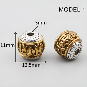 <span class=keywords><strong>Mantra</strong></span> à six caractères, perles de baril bicolores rotatives, accessoires de jeu de texte, perles de Bouddha, bracelet rétro DIY, accessoires perlés - Product Image 4