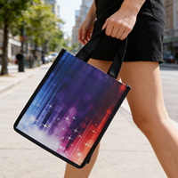 Sac fourre-tout de luxe en PET non tissé pour le shopping, personnalisé par sublimation, idéal pour l'emballage de marques haut de gamme