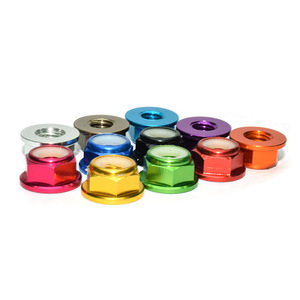 Écrou à bride en alliage d'aluminium M3, tête hexagonale, anodisé, avec anneau en nylon autobloquant anti-desserrage, filetage métrique à droite - Product Image 2