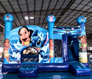 Château gonflable commercial bleu avec toboggan, château gonflable pour enfants - Product Image 1