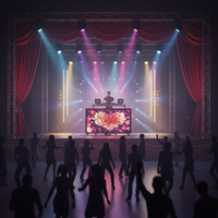 Cabine DJ pliable LED pleine couleur P2.6.04 pour comptoir de bar, décoration d'événements de mariage, fond de scène de boîte de nuit