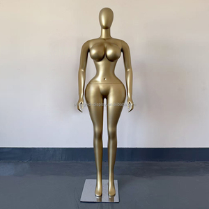 Mannequins féminins en fibre de verre grandeur nature <span class=keywords><strong>avec</strong></span> une poitrine et des hanches généreuses, corps galbé, taille plus, <span class=keywords><strong>mannequin</strong></span> <span class=keywords><strong>femme</strong></span> doré, gros seins - Product Image 1