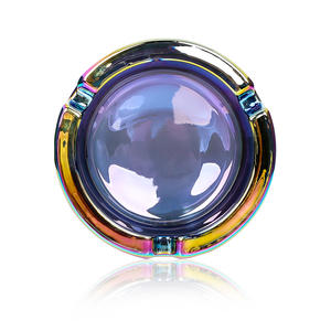 Cenicero de vidrio iridiscente de diseño interesante Proceso de chapado Cenicero redondo de tamaño de 85mm Adecuado para fumar - Product Image 3