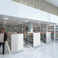 Étagères de Pharmacie Modernes Personnalisées avec Éclairage LED et Paniers Suspendus Éclairage LED - Mobilier de Magasin de Détail Personnalisable Écologique