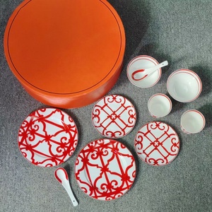 Ensemble de vaisselle en porcelaine de style européen à bas prix, 10 pièces, bols et assiettes en porcelaine fine - Product Image 6
