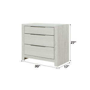 Jehoram Beige Nightstand 3 <b>Drawer</b> <b>Storage</b> Unit <b>For</b> Bedroom Use - Product Image 5
