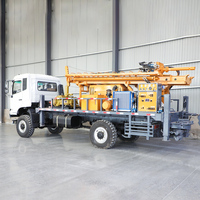 Foreuse montée sur camion pour puits profonds, hydraulique, diesel, portable, sur chenilles, haute efficacité