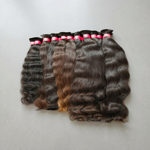 Extension de cheveux vierges du sud de l'Inde Remy perruque à tressage brut avec double trame douce droite/boucles/vague styles cuticule alignée - Product Image 2