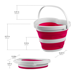 Contenitore Pieghevole per Giocattoli per Cameretta Bambini, Secchiello Rosa in PP TPR, Mini Secchio Pieghevole per Mop, Secchiello da Spiaggia Richiudibile - Product Image 4