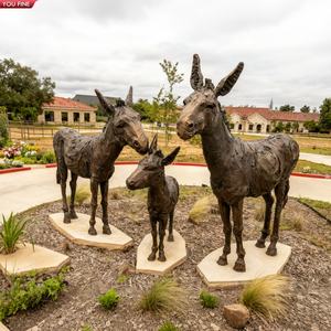YOUFINE Lebensgroße Bronze-Eselfamilie-Skulptur für Garten, Hof und Außenbereich-Dekoration - Product Image 3