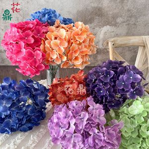 Bouquet de fleurs artificielles en soie d'hortensia, 5 têtes, 115 pétales, décoration de mariage, fleurs artificielles pour hôtel et arrangements de fond de scène - Product Image 1
