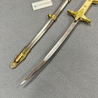 Épée historique en métal gravée avec fourreau en alliage, sabres cérémoniels pour collectionneurs, cadeau, miniatures de sabres dorés