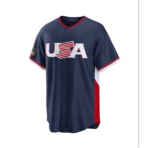 Maillot Baseball Homme Bleu Marine - Teamwork Athletic - Boutonné, Vintage USA (Taille L, NEUF)