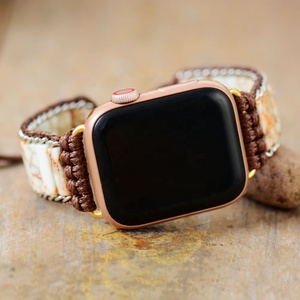 <span class=keywords><strong>Bracelet</strong></span> en jaspe impérial pour <span class=keywords><strong>femme</strong></span> <span class=keywords><strong>Bracelet</strong></span> de montre intelligent en silicone Bijoux de yoga pour Apple Series 8-2 SE - Product Image 6