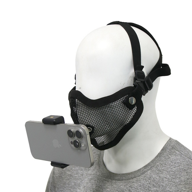 Breathable Mesh Protective Mask with Camera Holder for POV Vlogging Universal Smartphones Polyester Mesh for iPhone 17 16