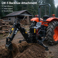Aksesoris Backhoe Traktor Kompak LW-5 15-25HP PTO Hidrolik 3 Titik Hitch Backhoe Loader untuk Penggunaan Pertanian