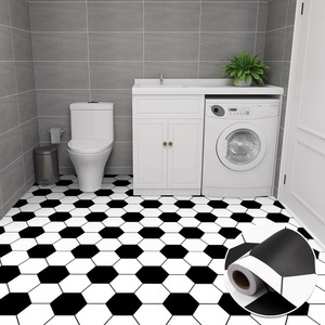 Papel Tapiz de PVC ORON DECO, Impermeable, Adhesivo 3D en Blanco y Negro, Revestimiento de Plástico para Pisos, Vinilo Autoadhesivo para Baño - Product Image 3