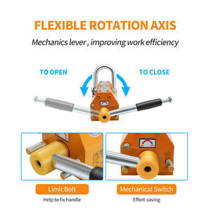 Imán de Elevación Magnético Permanente, Capacidad de Elevación de 1320 Libras, Imán de Elevación con Liberación Automática, Utilizado en Grúas de Taller para Levantar Placas de Acero - Product Image 4