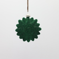 Glace en velours, surface de verrouillage rouge ou vert, en forme de gâteau, décoration pour sapin de noël, vente en gros, 1 pièce, 8 cm