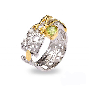 Women's Vintage Natural <strong>Peridot</strong> 925 Sterling Silver Jewelry <strong>Ring</strong> Factory - Product Image 1