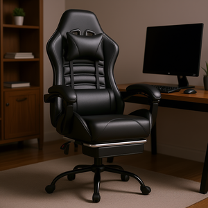 Silla Gamer Ergonómica y Cómoda para Adultos y Personas Pesadas con Altura Ajustable, Cuero Transpirable y Ruedas para Oficina, Escritorio y Juegos - Product Image 2