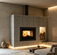 Cheminée électrique autoportante moderne en bois, décoration de salon, taille personnalisée, utilisation en intérieur, garantie de plus de 5 ans