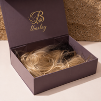 Boîte à perruque magnétique pliable personnalisée, emballage plat pour extensions de cheveux avec logo, boîte d'emballage pour perruque