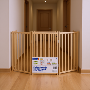 Barrière pliable pour chien en bois de sapin massif, 59,1 pouces, barrière triangulaire pour animaux de compagnie, utilisation en intérieur - Product Image 2