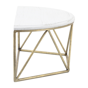 Mensola da Parete Geometrica con Struttura in Metallo e Piano in Legno, Organizzatore Decorativo Sospeso per Soggiorno e Arredamento Casa - Product Image 3