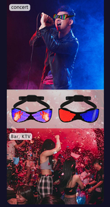 RGB発光LEDメガネDIY GIFダイナミックアプリUSB充電式ライトグラス屋外用点滅パターン付き - Product Image 6