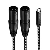 Bochara Typ C zu Dual XLR-Stecker OFC-Audio kabel Eingebaute Chipsatz folie geflochten, abgeschirmt für Lautsprecher verstärker