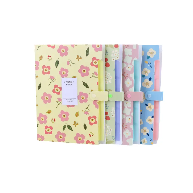 Fragmented Flowers Document Folders Plastic Envelopes Assorted Color Poly Envelopes File Folders for Work Office Organization