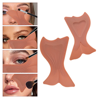 Pochoir en silicone pour blush et contour, kit de pochoir en silicone tout-en-un pour blush, outil de maquillage facile à utiliser pour les débutants, en vrac