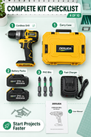 Perceuse sans fil 18V 13MM sans balais, outils électriques en gros, batterie au lithium, perceuse à percussion 150 Nm, tournevis pour le perçage du bois