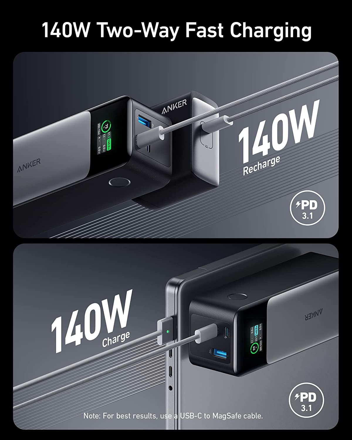 Anker 737 Power Bank (PowerCore 24K) 大容量24000mAh3ポート