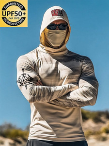 Sudadera con Capucha Deportiva de Manga Larga para Hombre, Venta al Por Mayor OEM, para Pesca, de Secado Rápido, Transpirable, UPF50, 100% Poliéster - Product Image 3