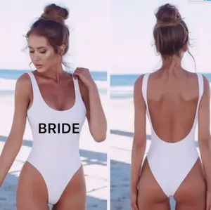 Baju Renang Wanita Satu Potong Kustom BRIDE SQUAD Pakaian Renang Wanita Pakaian Pantai Pakaian Renang