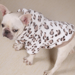 Automne hiver léopard <span class=keywords><strong>frenchie</strong></span> bouledogue vêtements pour animaux de compagnie flanelle bouledogue anglais vêtements - Product Image 3