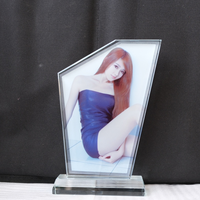 Plaque de sublimation, cadre photo en cristal de sublimation avec boîte cadeau, trophée, cadres photo en verre pour décoration de table, cadeaux personnalisés