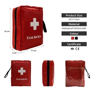 Kit de terapia inteligente para casa, kit de primeiros socorros em tecido oxford vermelho, material com torniquete, para aventuras e emergências, compreensível