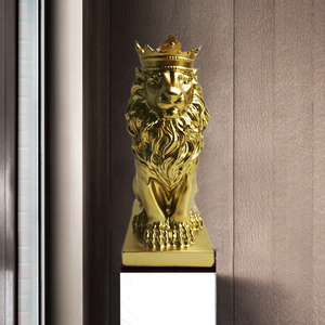 Personalizzato 36cm 14 "in resina di grandi dimensioni collezione di fauna selvatica corona di leone, 27cm re della foresta statua scultura, decorazione per la casa - Product Image 2