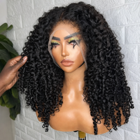 Perruque frontale en dentelle 13*4 en cheveux humains vierges doublement étirés, cheveux humains bruts vietnamiens originaux SDD, perruque frontale en dentelle à boucles Pixie