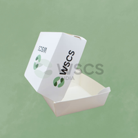 Boîte à hamburger portable haut de gamme éco-responsable, en papier biodégradable, matériaux de qualité alimentaire, matériaux recyclés, doublure en éponge, réutilisable