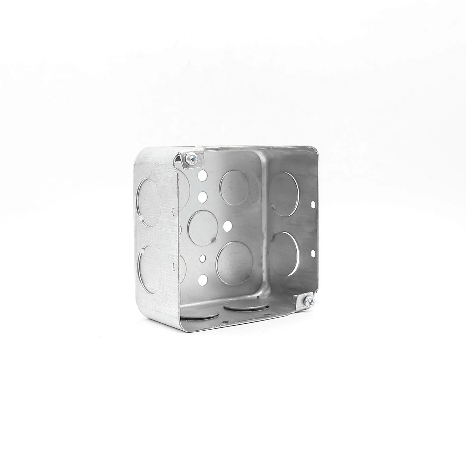 Caja cuadrada de Metal de 2 entradas y 4 pulgadas, caja con conductos y accesorios eléctricos