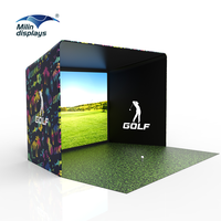 Simulator Golf dalam ruangan profesional, Simulator Golf 3D proyeksi interaktif permainan Golf Set Simulator untuk taman olahraga