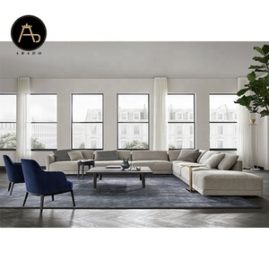 Conjunto de sofás de diseño italiano moderno, muebles modulares seccionales en forma de l, sofá esquinero y sofá cama para <span class=keywords><strong>sala</strong></span> de estar - Product Image 4