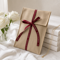 Sac d'emballage en toile naturelle écologique pour vêtements de bébé, pochette anti-poussière en coton avec rabat imprimé personnalisé, logo bio